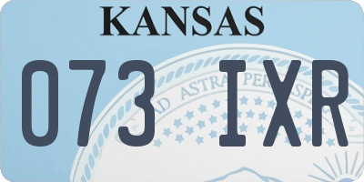 KS license plate 073IXR