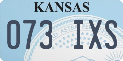 KS license plate 073IXS