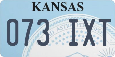 KS license plate 073IXT