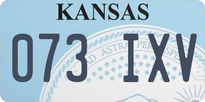 KS license plate 073IXV