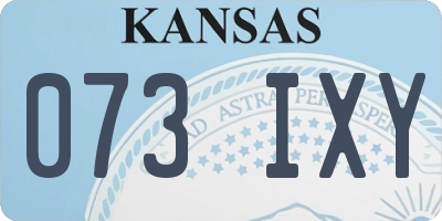 KS license plate 073IXY