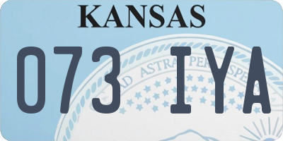KS license plate 073IYA