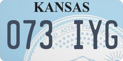 KS license plate 073IYG