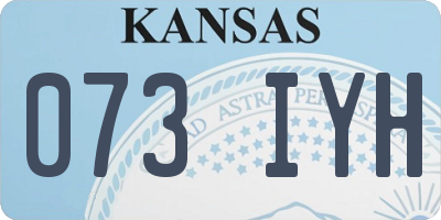 KS license plate 073IYH
