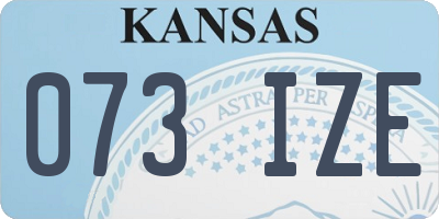 KS license plate 073IZE