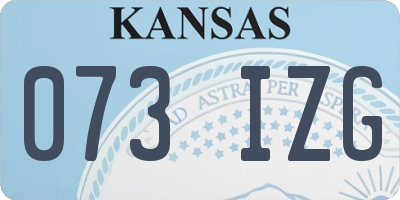 KS license plate 073IZG