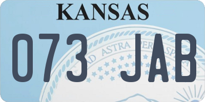 KS license plate 073JAB