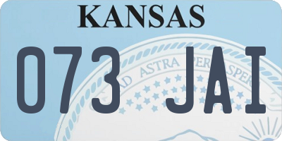 KS license plate 073JAI