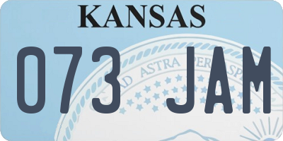 KS license plate 073JAM