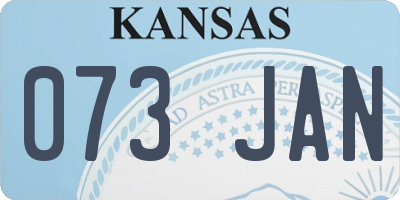 KS license plate 073JAN