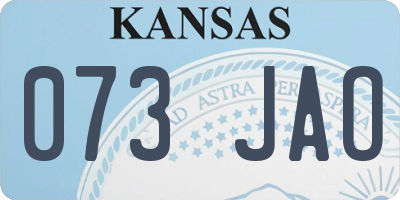 KS license plate 073JAO
