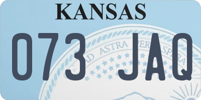 KS license plate 073JAQ