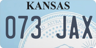 KS license plate 073JAX