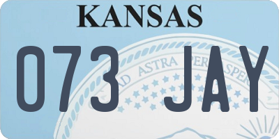 KS license plate 073JAY