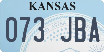 KS license plate 073JBA