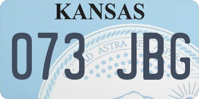 KS license plate 073JBG