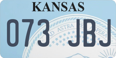 KS license plate 073JBJ