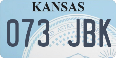 KS license plate 073JBK