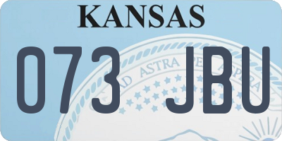 KS license plate 073JBU