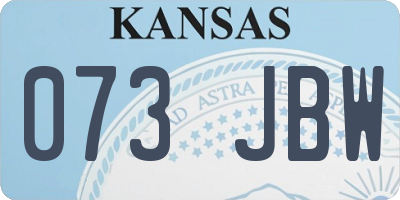 KS license plate 073JBW