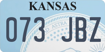 KS license plate 073JBZ