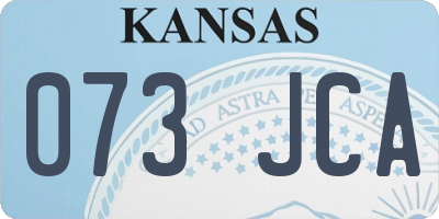 KS license plate 073JCA
