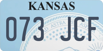 KS license plate 073JCF