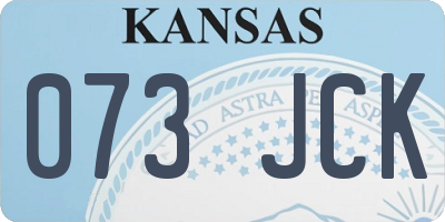 KS license plate 073JCK