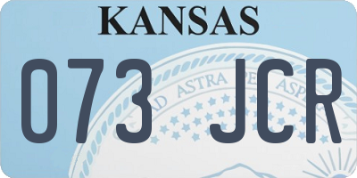 KS license plate 073JCR