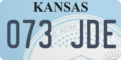KS license plate 073JDE