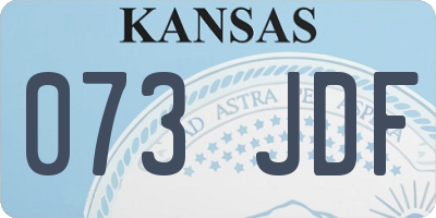 KS license plate 073JDF