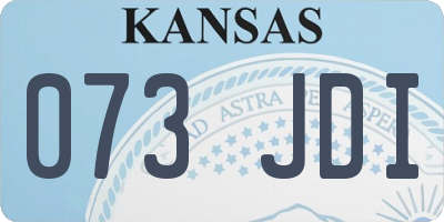 KS license plate 073JDI