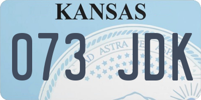 KS license plate 073JDK