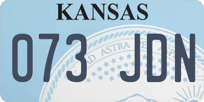KS license plate 073JDN