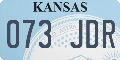 KS license plate 073JDR