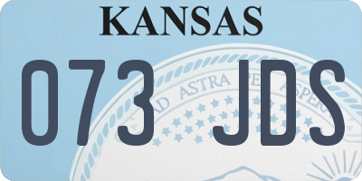 KS license plate 073JDS