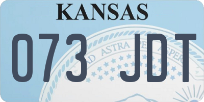 KS license plate 073JDT