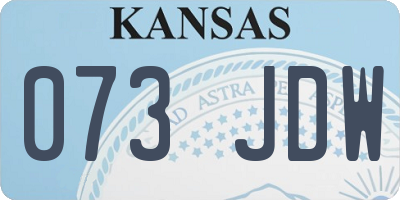 KS license plate 073JDW