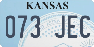 KS license plate 073JEC