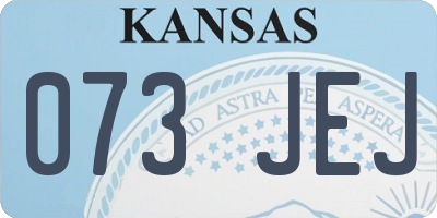 KS license plate 073JEJ