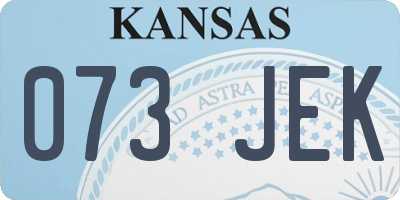 KS license plate 073JEK