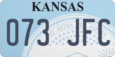 KS license plate 073JFC