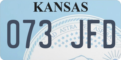 KS license plate 073JFD