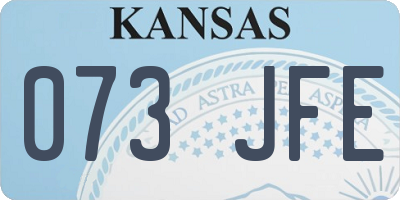KS license plate 073JFE