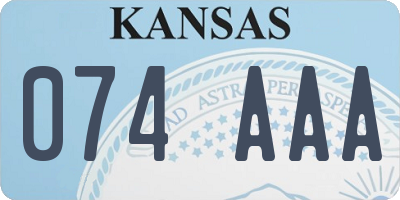 KS license plate 074AAA