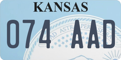 KS license plate 074AAD