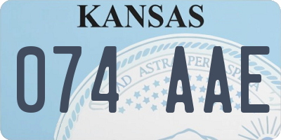 KS license plate 074AAE