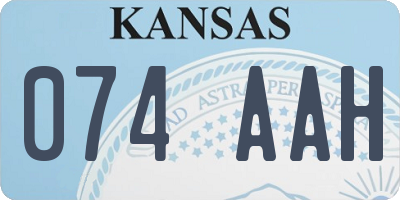 KS license plate 074AAH