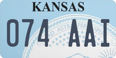 KS license plate 074AAI