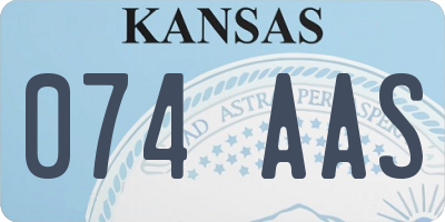 KS license plate 074AAS